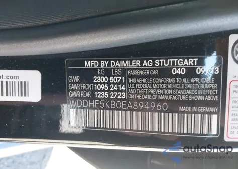 2014 Mercedes-Benz E 350 z USA, uszkodzony, nr VIN WDDHF5KB0EA894960